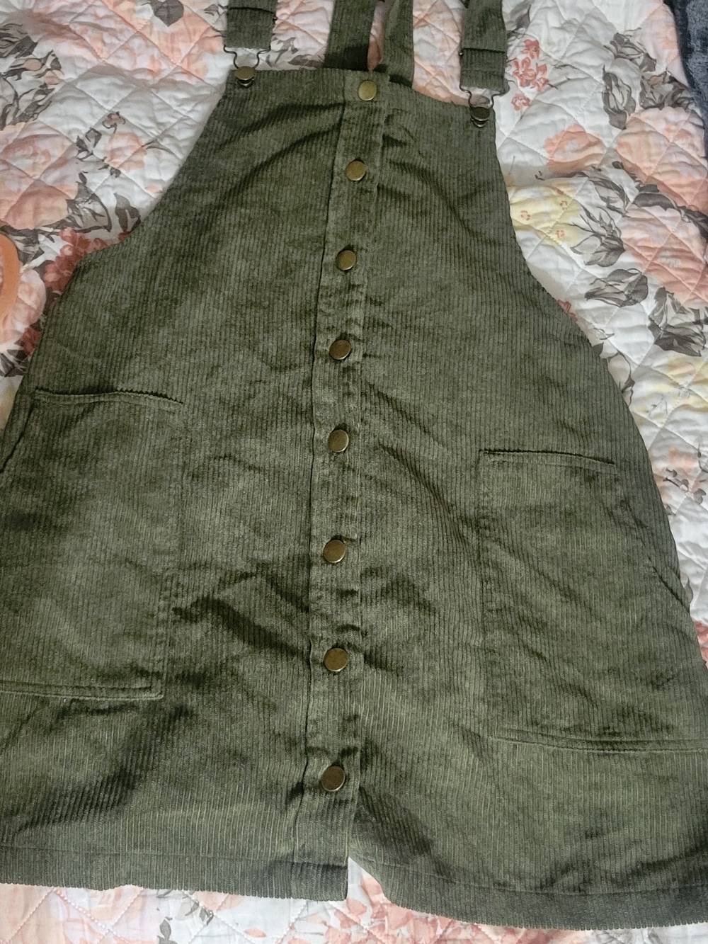 Kori Olive Green Corduroy Pinafore